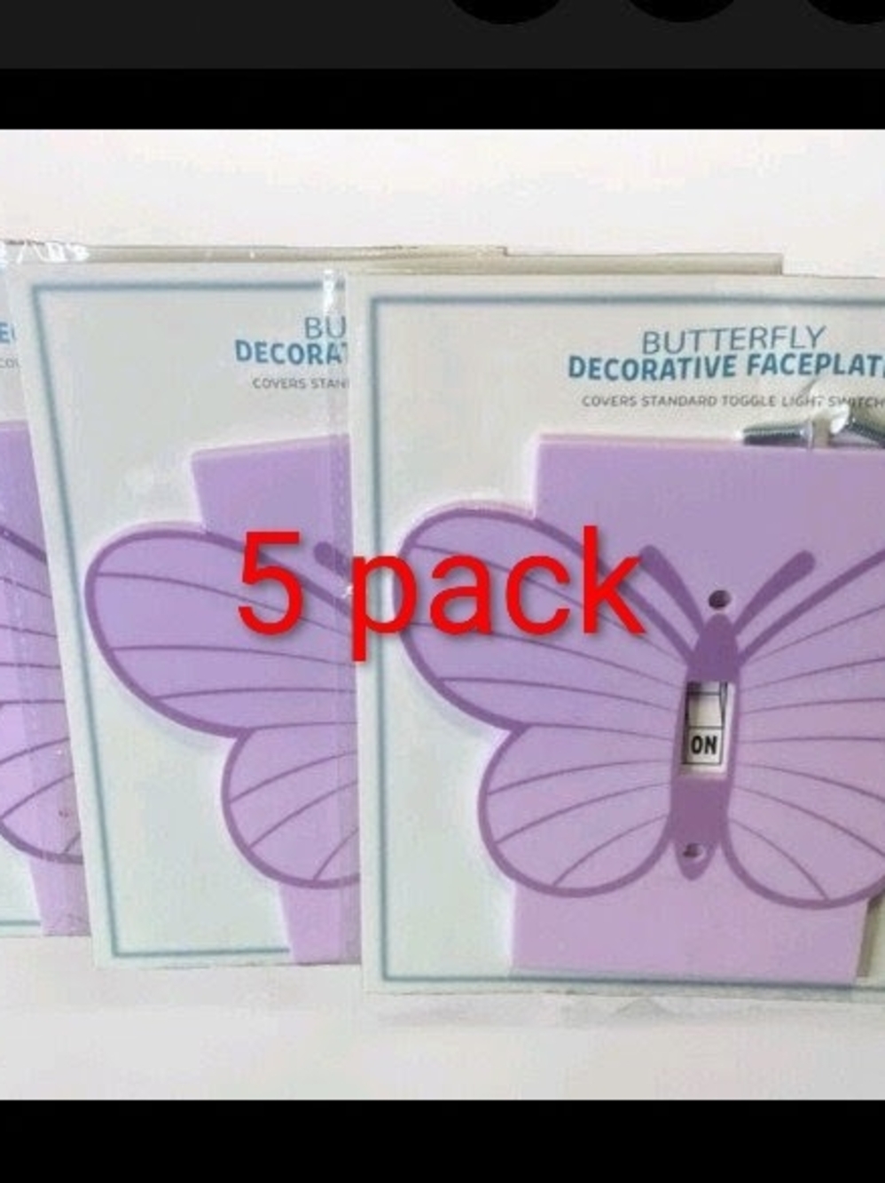 Purple Butterfly Decorative Faceplate Cover - 5 Pack
